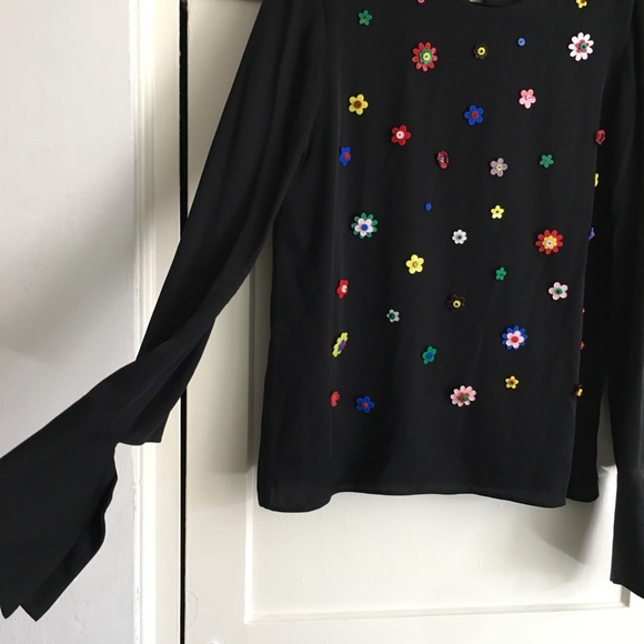 Milly Elanore blouse size 10 with button flower mod details - Picture 5 of 15